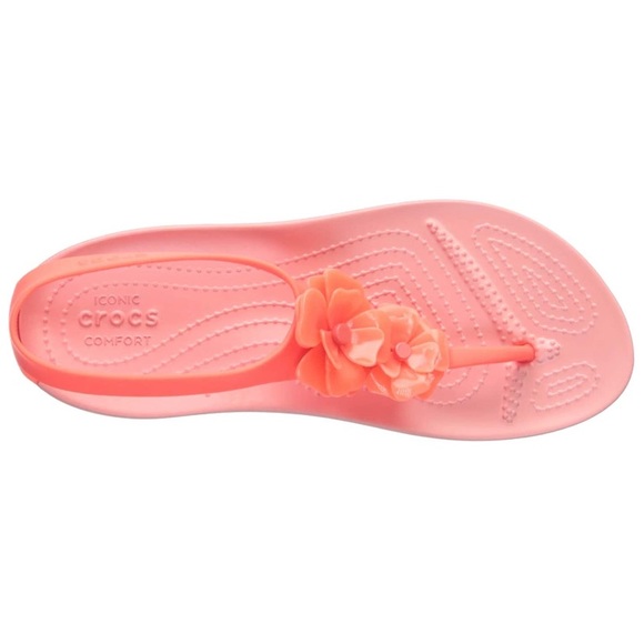🌟Coral/Peach Flower Sandal Crocs🌟 - Picture 3 of 7